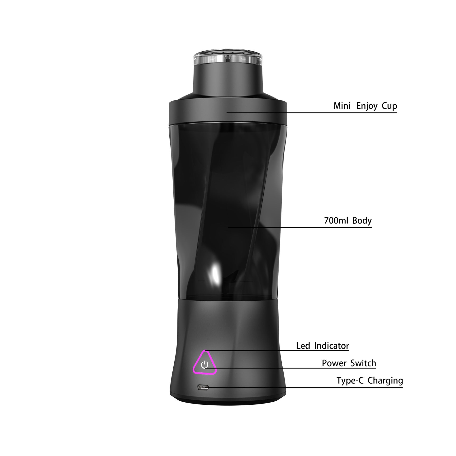 Personal Size Blender, Fresh Juice Portable Blender for Smoothies or Shakes, Personal Mixer, Portable Blender, Wireless USB Rechargeable Fruit Blender for Sport-4